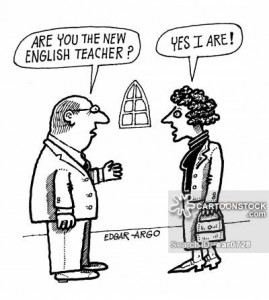 'Are you the new English teacher?' 'Yes I are!'